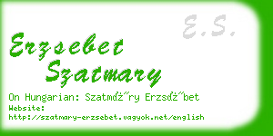 erzsebet szatmary business card